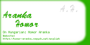 aranka homor business card